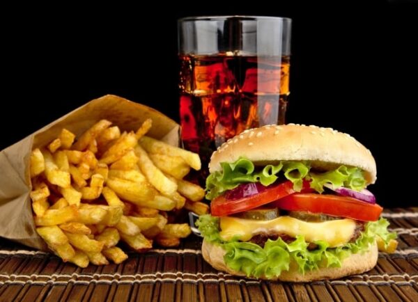 Burger with Drinks